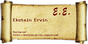 Ekstein Ervin névjegykártya
